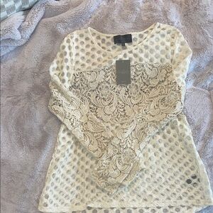 Anthropologie Ivory Lace Blouse